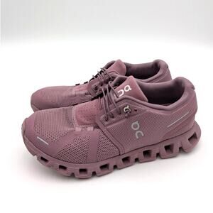 On Cloud 5 Running Sneakers Shoes Lace-Up Women's Fig Quartz Size US7.5 EU38.5